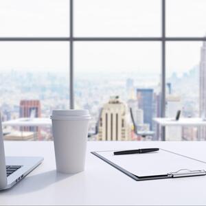 Office with NYC Skyline in background